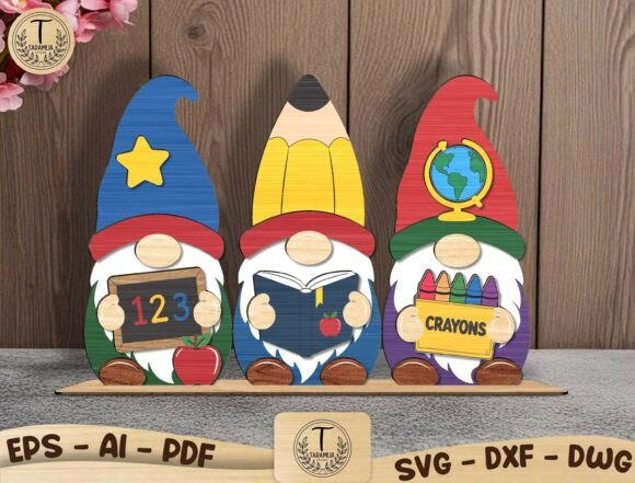 Download School Gnomes Laser Cut File SVG Bundle - Gnomes Collection
