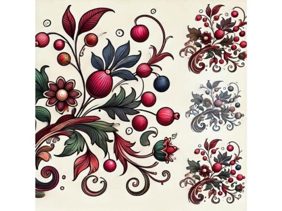 Download Stylized Floral Berry Art Design - Premium Bundle