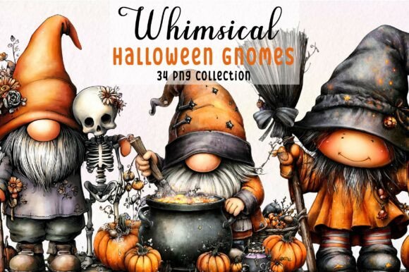 Download Whimsical Halloween Gnomes Clipart - Gnomes Collection