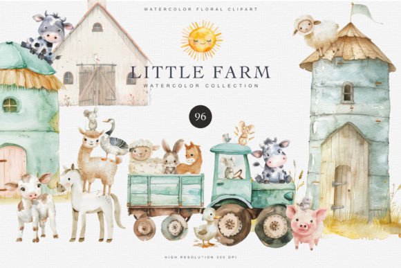 Download Nursery Little Farm Animal Clipart Set - Little farm Collection