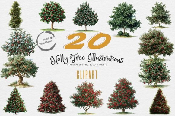 Download Festive Holly &amp; Berry Clipart Bundle - Berry clipart Collection
